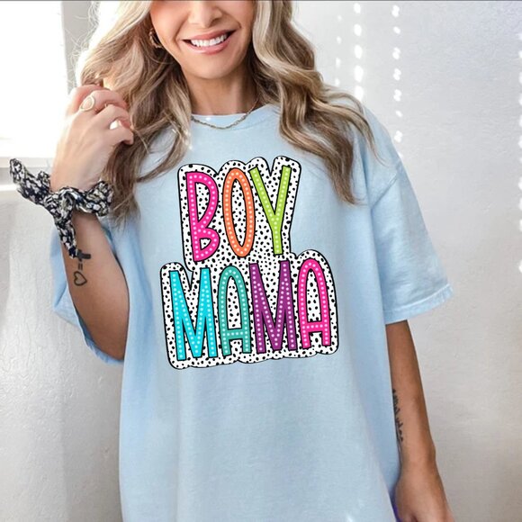 Comfort Colors Tops - Boy Mama T-Shirt, Boy Mom Shirt, Comfort Color Tee